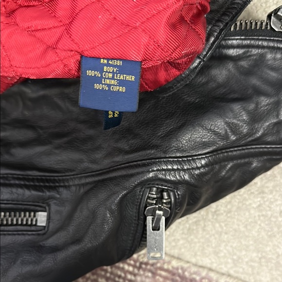 Polo Ralph Lauren Black Leather Moto Jacket | Real Cowhide | Women’s Size Small - Picture 13 of 13